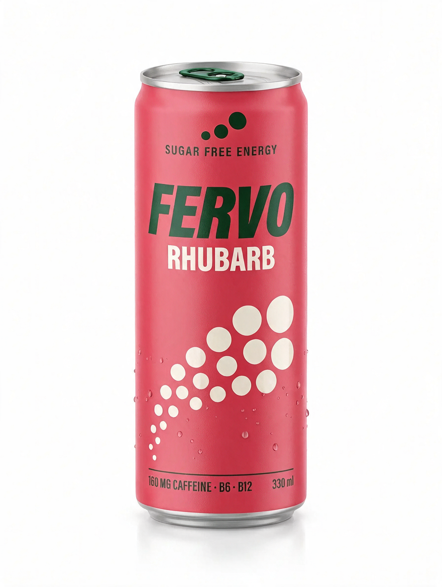 FERVO energiajoogi tootefoto valgel taustal